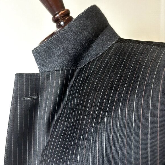 Hugo Boss Mens Sport Coat Gray Striped Blazer Sz 40R Virgin Wool Suit Jacket USA - Picture 1 of 12